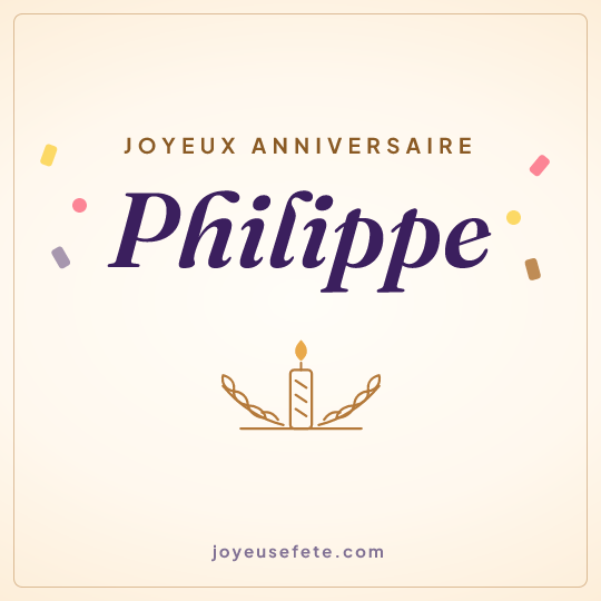 Image carrée « Joyeux anniversaire Philippe » pour WhatsApp