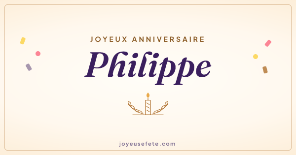 Image « Joyeux anniversaire Philippe » au format large