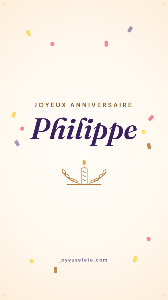 Image « Joyeux anniversaire Philippe » au format story