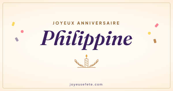 Image « Joyeux anniversaire Philippine » au format large