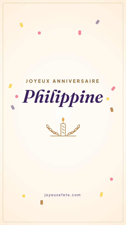Image « Joyeux anniversaire Philippine » au format story