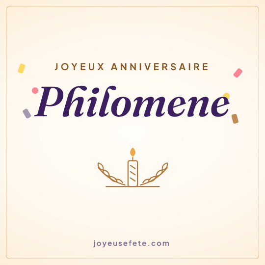 Image carrée « Joyeux anniversaire Philomene » pour WhatsApp