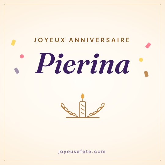 Image carrée « Joyeux anniversaire Pierina » pour WhatsApp