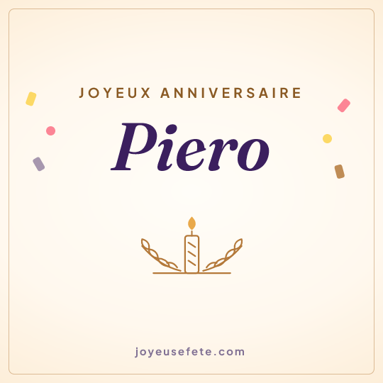 Image carrée « Joyeux anniversaire Piero » pour WhatsApp