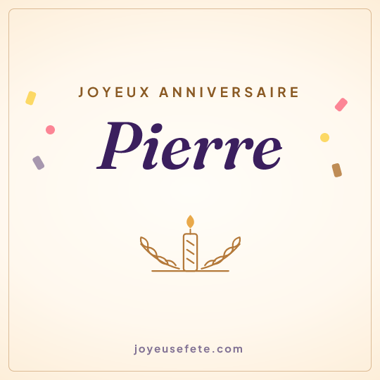 Image carrée « Joyeux anniversaire Pierre » pour WhatsApp