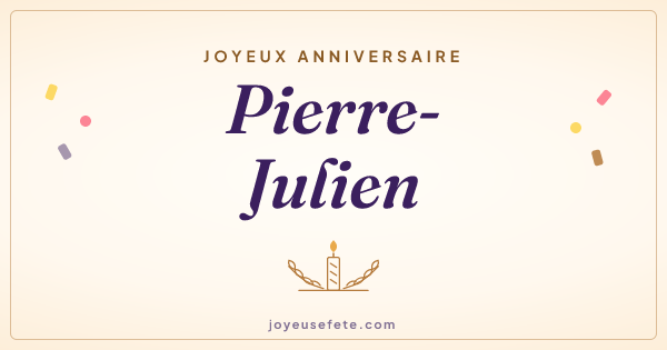 Image « Joyeux anniversaire Pierre-Julien » au format large