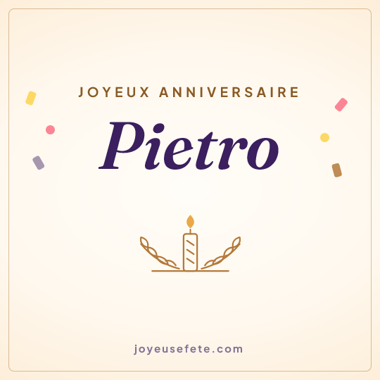 Image carrée « Joyeux anniversaire Pietro » pour WhatsApp