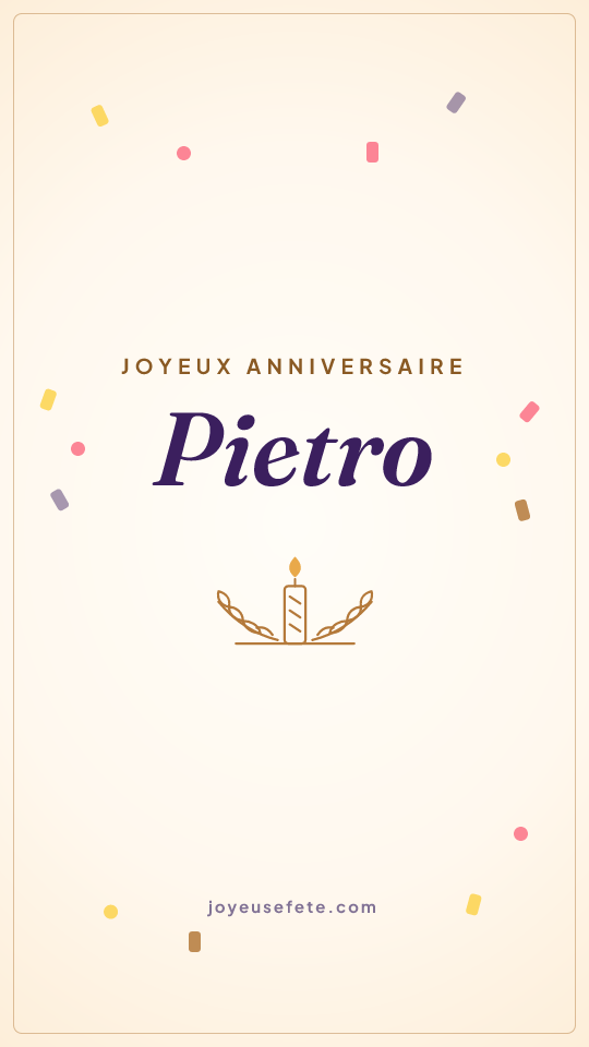 Image « Joyeux anniversaire Pietro » au format story