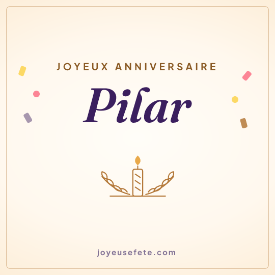 Image carrée « Joyeux anniversaire Pilar » pour WhatsApp
