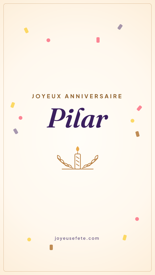 Image « Joyeux anniversaire Pilar » au format story