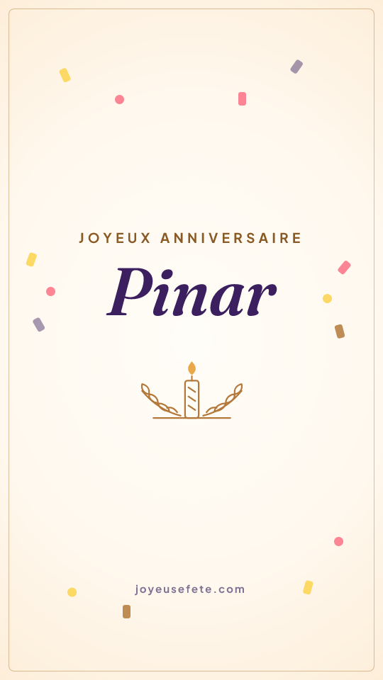 Image « Joyeux anniversaire Pinar » au format story