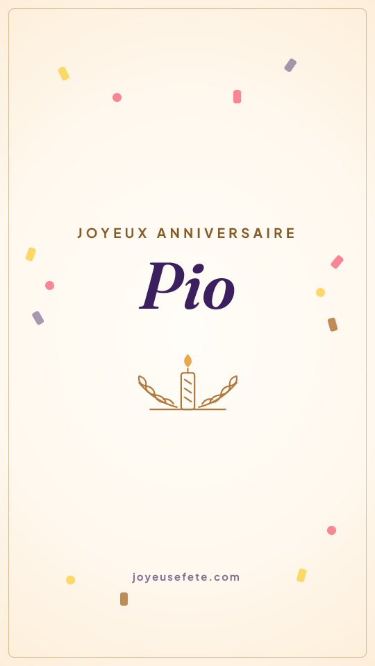 Image « Joyeux anniversaire Pio » au format story