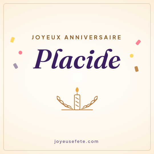 Image carrée « Joyeux anniversaire Placide » pour WhatsApp