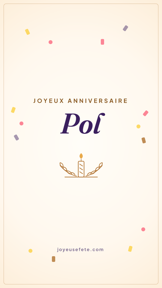 Image « Joyeux anniversaire Pol » au format story