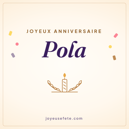 Image carrée « Joyeux anniversaire Pola » pour WhatsApp