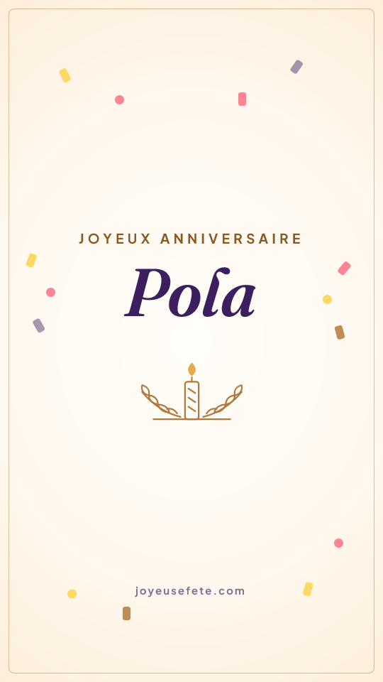Image « Joyeux anniversaire Pola » au format story