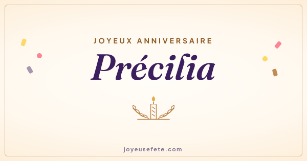 Image « Joyeux anniversaire Précilia » au format large