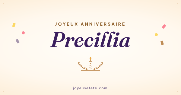 Image « Joyeux anniversaire Precillia » au format large