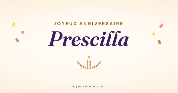 Image « Joyeux anniversaire Prescilla » au format large