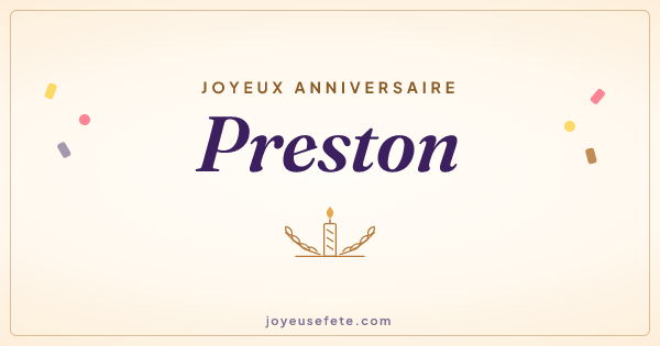 Image « Joyeux anniversaire Preston » au format large