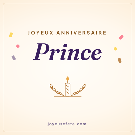 Image carrée « Joyeux anniversaire Prince » pour WhatsApp