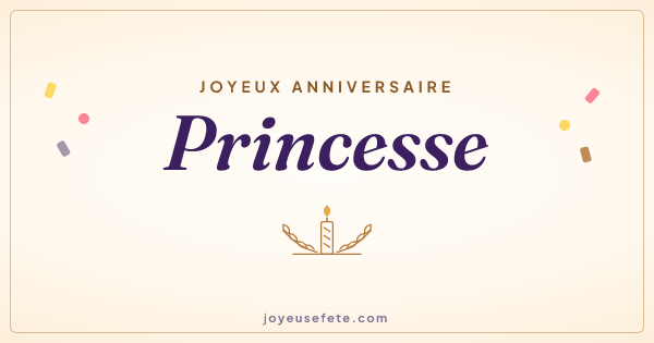 Image « Joyeux anniversaire Princesse » au format large