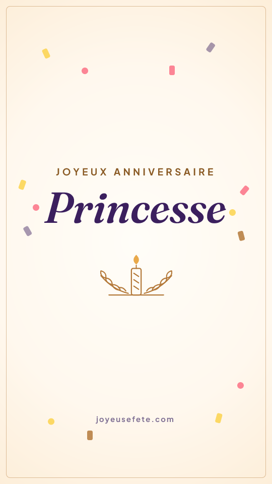 Image « Joyeux anniversaire Princesse » au format story