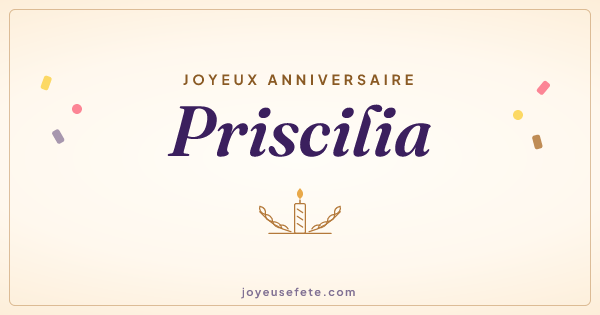 Image « Joyeux anniversaire Priscilia » au format large