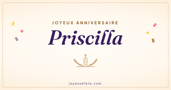 Image « Joyeux anniversaire Priscilla » au format large