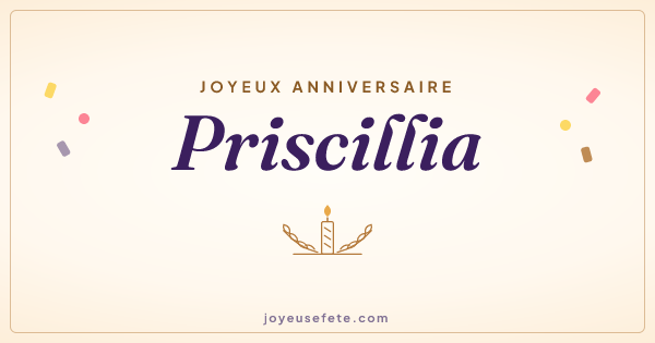 Image « Joyeux anniversaire Priscillia » au format large