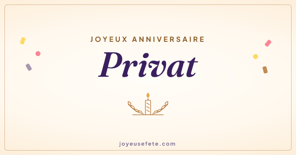 Image « Joyeux anniversaire Privat » au format large