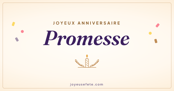 Image « Joyeux anniversaire Promesse » au format large