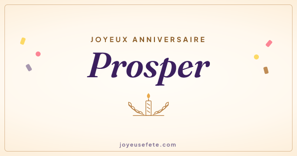 Image « Joyeux anniversaire Prosper » au format large