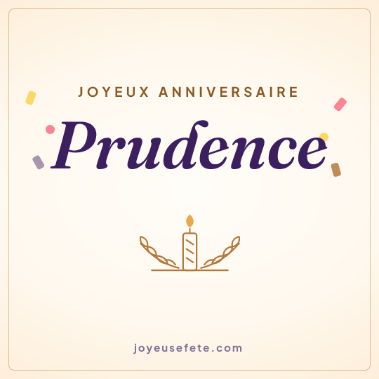 Image carrée « Joyeux anniversaire Prudence » pour WhatsApp