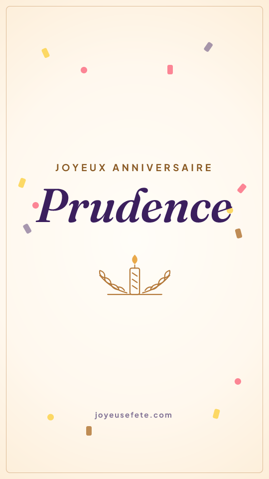 Image « Joyeux anniversaire Prudence » au format story