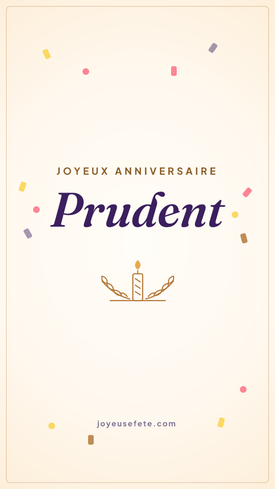 Image « Joyeux anniversaire Prudent » au format story