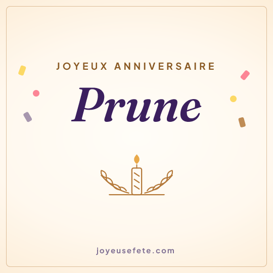 Image carrée « Joyeux anniversaire Prune » pour WhatsApp