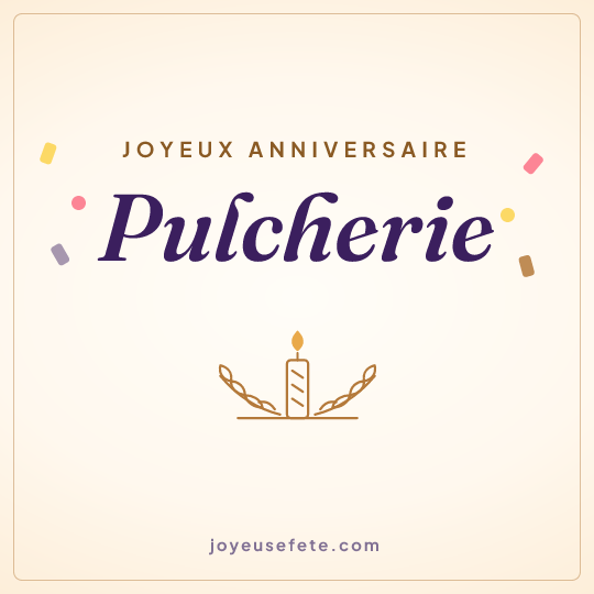 Image carrée « Joyeux anniversaire Pulcherie » pour WhatsApp