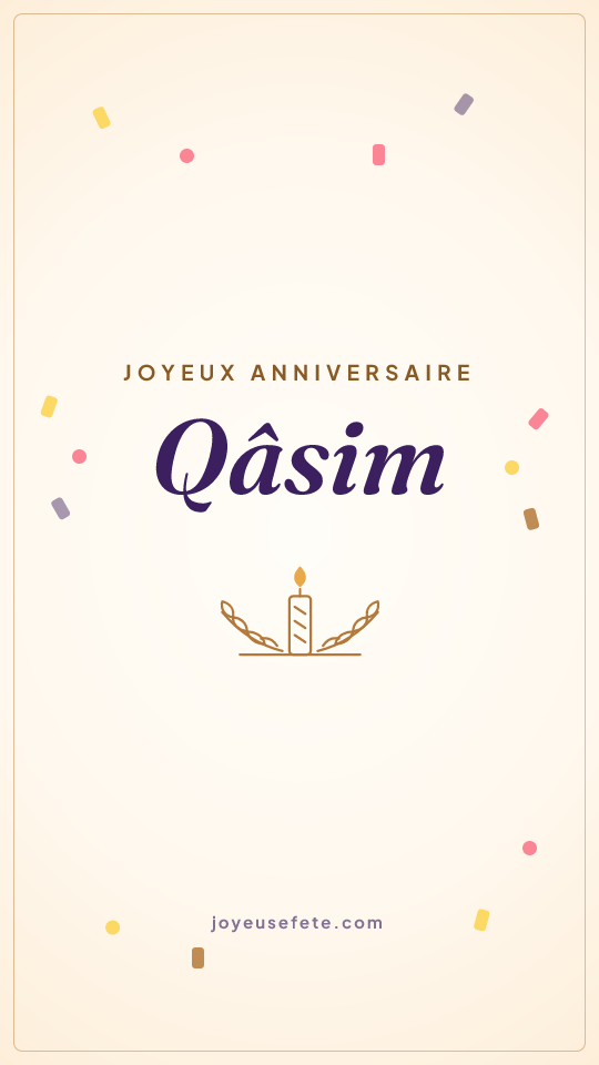 Image « Joyeux anniversaire Qâsim » au format story