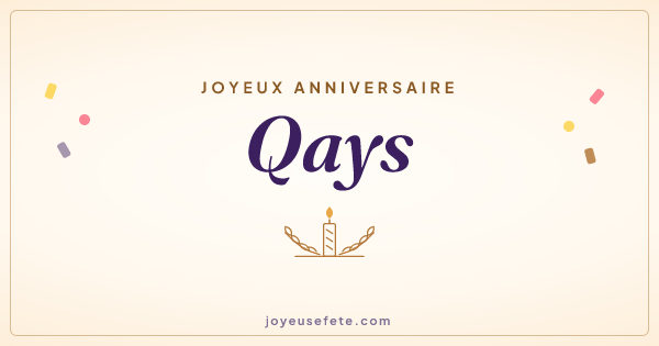 Image « Joyeux anniversaire Qays » au format large