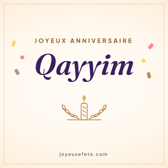 Image carrée « Joyeux anniversaire Qayyim » pour WhatsApp