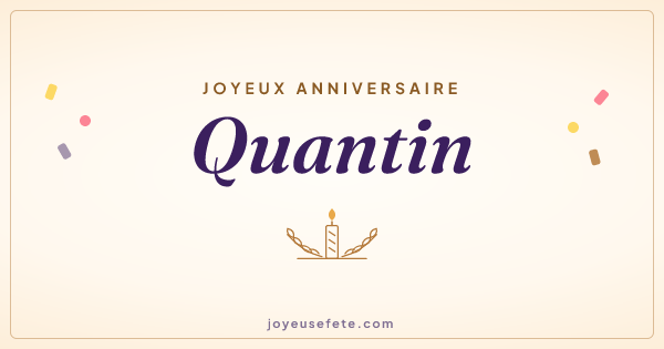 Image « Joyeux anniversaire Quantin » au format large
