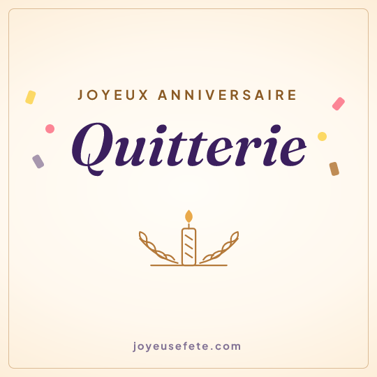Image carrée « Joyeux anniversaire Quitterie » pour WhatsApp