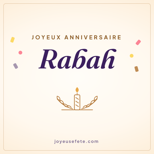 Image carrée « Joyeux anniversaire Rabah » pour WhatsApp