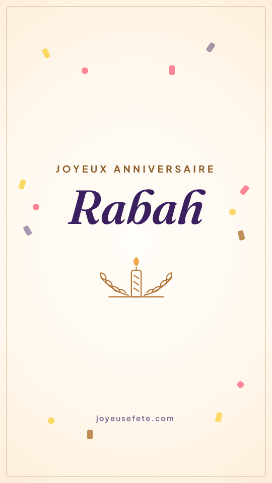 Image « Joyeux anniversaire Rabah » au format story