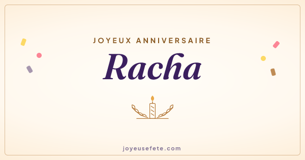 Image « Joyeux anniversaire Racha » au format large