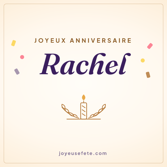 Image carrée « Joyeux anniversaire Rachel » pour WhatsApp