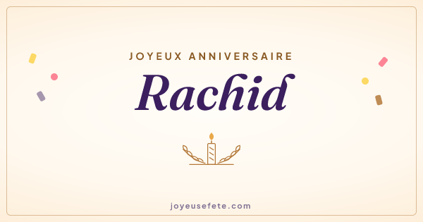 Image « Joyeux anniversaire Rachid » au format large