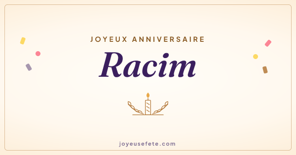 Image « Joyeux anniversaire Racim » au format large