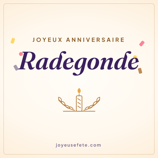 Image carrée « Joyeux anniversaire Radegonde » pour WhatsApp